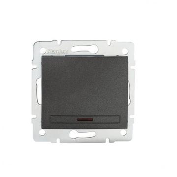 KANLUX DOMO 01-1110-241 Jelzőfényes egypólusú kapcsoló, grafit (24901)