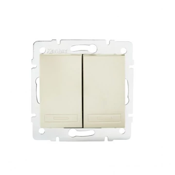 KANLUX DOMO 01-1022-230 Dupla nyomókapcsoló, gyöngyház (24951)