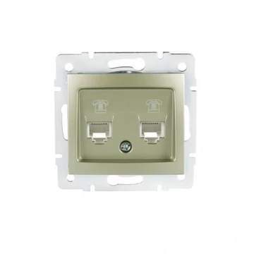 KANLUX DOMO 01-1380-050 Dupla telefon csatlakozóaljzat, pezsgő (25047)