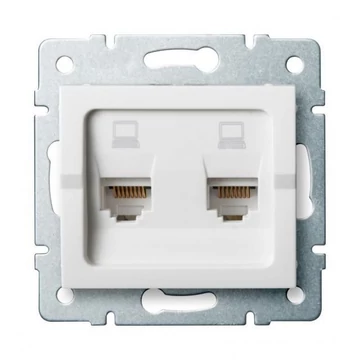 KANLUX LOGI 02-1410-002 Dupla adatcsatlakozó aljzat, fehér (25110)