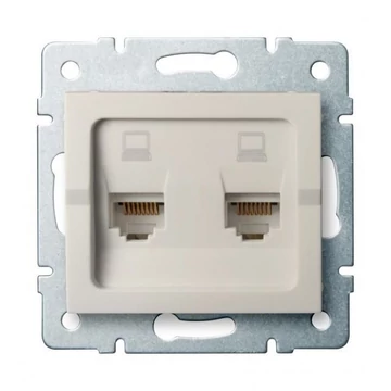 KANLUX LOGI 02-1410-003 Dupla adatcsatlakozó aljzat, krém (25169)