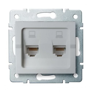 KANLUX LOGI 02-1410-043 Dupla adatcsatlakozó aljzat, ezüst (25228)