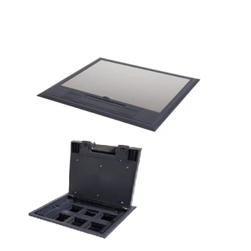 KANLUX BIURO+ 04-0012-100 Műanyag padlódoboz 6xM45, 225x245mm, ezüst (28301)
