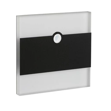 KANLUX TERRA LED PIR B-WW lépcsővilágító lámpa, mozgásérzékelővel, 0,8W, 13lm, 3000K, fekete (29861)
