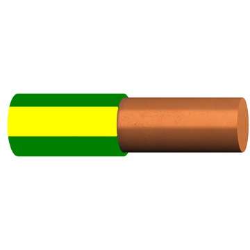 H05V-U 1 zöld-sárga, MCs, Mcu; (300/500V) Egyerű Cu szerelő vezeték (20219596)