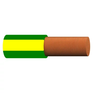 H07V-K 2,5 mm2 zöld-sárga, Mkh, (1KV), sodrott Cu-vezető, PVC-érszigeteléssel (20210082)