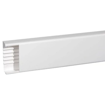 LEGRAND Univerzális DLP kábelcsatorna, 195 x 65 mm, 180 mm-es hajlékony fedéllel, válaszfal nélkül, 2 m, fehér (010476)