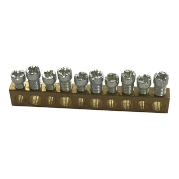 LEGRAND PractiboxS 10 kötési pont, 5x16mm² + 5x10mm², kiegészítő csupasz sárgaréz PE/N elosztókapocs; Icc=6 kA (134807)