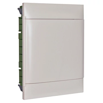 LEGRAND PractiboxS 2 sor 12 modul, téglafalba süllyeszthető kiselosztó(650°C), fehér ajtóval, védőföld és nulla elosztókapoccsal (135142)