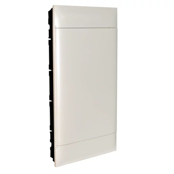LEGRAND PractiboxS 3 sor 12 modul, téglafalba süllyeszthető kiselosztó(650°C), fehér ajtóval, védőföld és nulla elosztókapoccsal (135143)