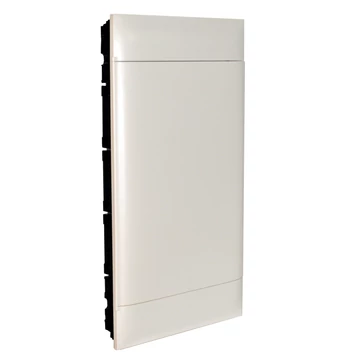 LEGRAND PractiboxS 4 sor 12 modul, gipszkartonba süllyeszthető kiselosztó(850°C), fehér ajtóval, védőföld és nulla elosztókapoccsal (135164)