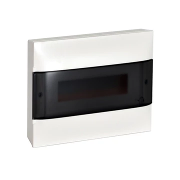 LEGRAND PractiboxS 1 sor 12 modul, falon kívüli kiselosztó(650°C), átlátszó füstszínű ajtóval, védőföld és nulla elosztókapoccsal (135211)