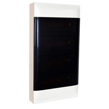 LEGRAND PractiboxS 4 sor 12 modul, falon kívüli kiselosztó(650°C), átlátszó füstszínű ajtóval, védőföld és nulla elosztókapoccsal (135214)