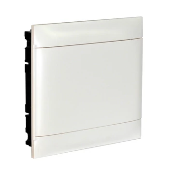 LEGRAND PractiboxS 2 sor 18 modul, téglafalba süllyeszthető kiselosztó(650°C), fehér ajtóval, védőföld és nulla elosztókapoccsal (137147)