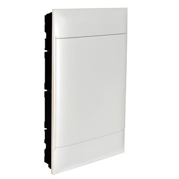 LEGRAND PractiboxS 3 sor 18 modul, téglafalba süllyeszthető kiselosztó(650°C), fehér ajtóval, védőföld és nulla elosztókapoccsal (137148)
