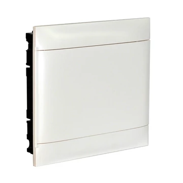 LEGRAND PractiboxS 2 sor 18 modul, gipszkartonba süllyeszthető kiselosztó(850°C), fehér ajtóval, védőföld és nulla elosztókapoccsal (137167)
