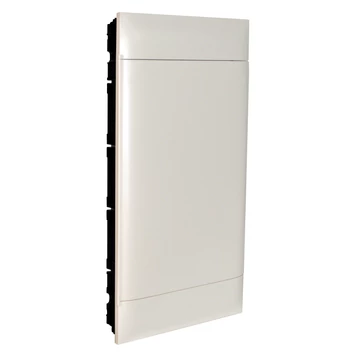 LEGRAND PractiboxS 4 sor 18 modul, gipszkartonba süllyeszthető kiselosztó(850°C), fehér ajtóval, védőföld és nulla elosztókapoccsal (137169)