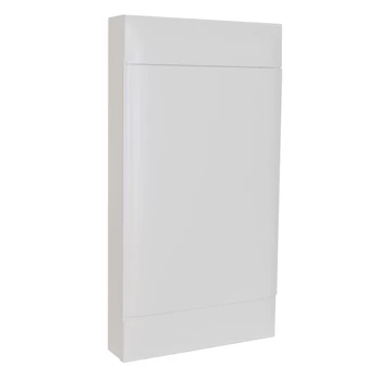 LEGRAND PractiboxS 4 sor 18 modul, falon kívüli kiselosztó(650°C), fehér ajtóval, védőföld és nulla elosztókapoccsal (137209)
