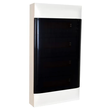 LEGRAND PractiboxS 4 sor 18 modul, falon kívüli kiselosztó(650°C), átlátszó füstszínű ajtóval, védőföld és nulla elosztókapoccsal (137219)