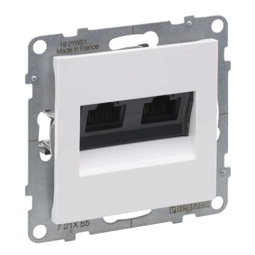 LEGRAND Suno 2xRJ45 Cat.6A UTP csatlakozóaljzat, fehér (721155)