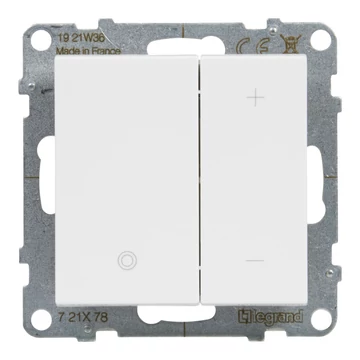 LEGRAND Suno nyomógombos fényerőszabályzó 125W, 2 vezetékes, fehér (721178A)