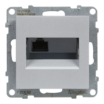 LEGRAND Suno RJ45 Cat.6 UTP csatlakozóaljzat, alumínium (721352)