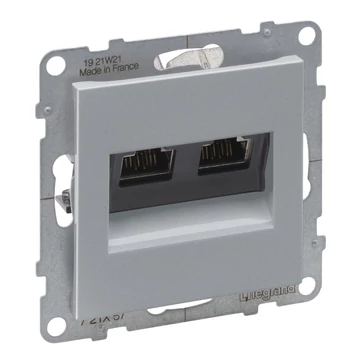 LEGRAND Suno 2xRJ45 Cat.6 STP csatlakozóaljzat, alumínium (721357)