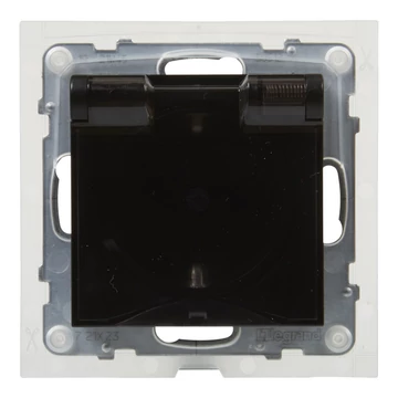 LEGRAND Suno 2P+F csatlakozóaljzat (rugós), biztonsági zsaluval, IP44, fekete (721423)