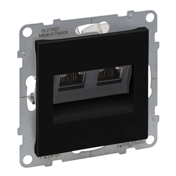LEGRAND Suno 2xRJ45 Cat.6 STP csatlakozóaljzat, fekete (721457)