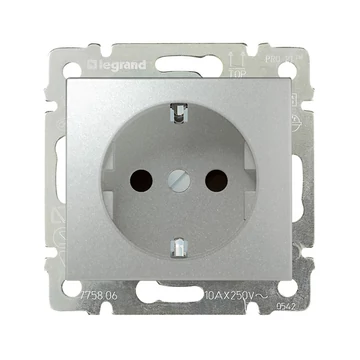 LEGRAND Valena 2P+F csatlakozóaljzat alumínium (770120)