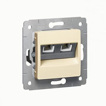 LEGRAND Cariva LCS2 2xRJ45 Cat6 UTP aljzat keret nélkül bézs (773742)