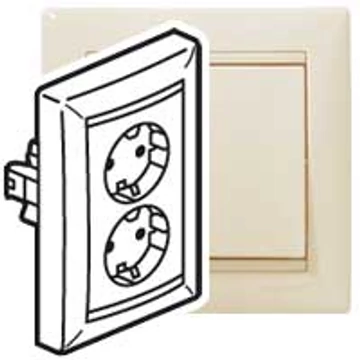 LEGRAND Valena 2x2P+F csatlakozóaljzat elefántcsont (774370)