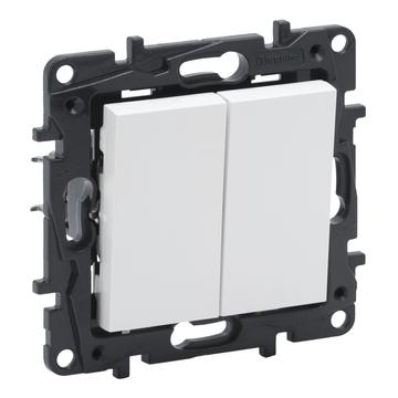 LEGRAND Niloé Step kettős váltókapcsoló, 10AX, fehér (863108)