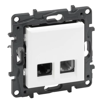 LEGRAND Niloé Step RJ45 Cat.6 UTP + 1xRJ11 aljzat, fehér (863156)