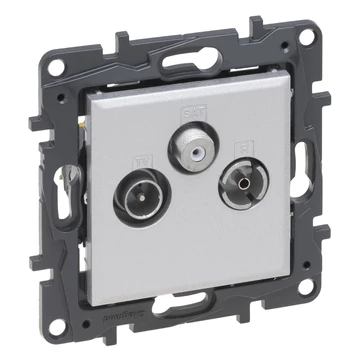 LEGRAND Niloé Step TV-R-SAT csillagpontos aljzat (1,5 dB), alumínium (863380)