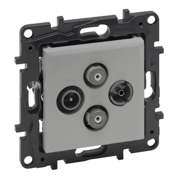 LEGRAND Niloé Step TV-R-SAT-SAT csillagpontos aljzat (1,5 dB), alumínium (863382)