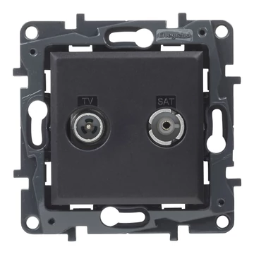 LEGRAND Niloé Step TV-R-SAT átmenő aljzat (14 dB), fekete (863578)