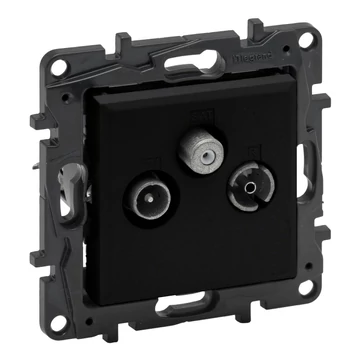 LEGRAND Niloé Step TV-R-SAT csillagpontos aljzat (1,5 dB), fekete (863580)