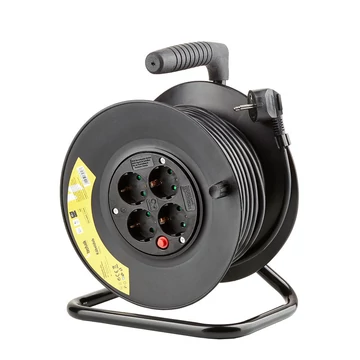 Technik Professional Kábeldob 4-er 25m 1,5mm2 (fekete) 16A (MT4K25M1,5-F)