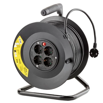 Technik Professional Kábeldob 4-er 50m 1,5mm2 (fekete) 16A (MT4K50M1,5-F)