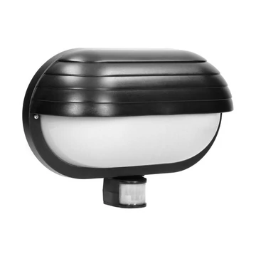 ORNO OLDALFALI MOZGÁSÉRZÉKELŐS HAJÓLÁMPA, OPÁL BÚRA, FÉLERNYŐS, E27, 60W,IP44, 230V, FEKETE (OR-LF-1/B)