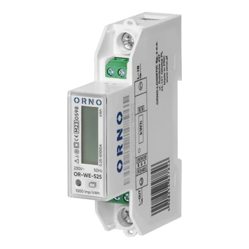 ORNO Digitális fogyasztásmérő, 1 fázisú, 100A, 230V/400V, RS-485; 1000imp/kWh (OR-WE-525)