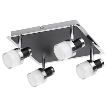 RÁBALUX Harold fürdőszobai fali lámpa, LED20W, IP44, króm/fekete/opál (5024)