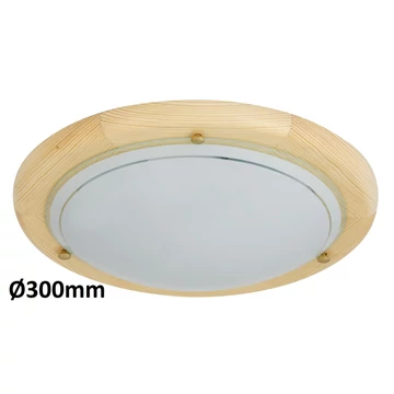 RÁBALUX Ufo mennyezeti lámpa, fa, D30, E27, 60W, natúr opál (5411)