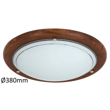 RÁBALUX Ufo mennyezeti lámpa, fa, D38, E27, 2x60W, tölgy opál (5427)