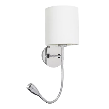 RÁBALUX Larkin olvasófejes fali lámpa, kör, E27, 40W, LED 3W, króm (6529)