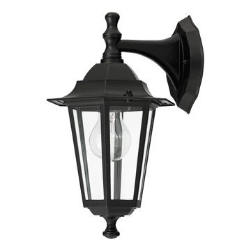 RÁBALUX Velence kültéri fali lámpa, E27, 60W, fekete, IP43 (le) (8202)
