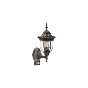 RÁBALUX Milano kültéri fali lámpa, E27, 60W, antik arany, mozgásérzékelővel, IP43 (fel) (8370)