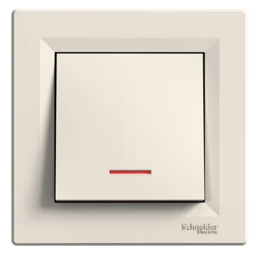 SCHNEIDER ELECTRIC ASFORA Egypólusú kapcsoló, jelzőfényes, rugós bekötés, bézs (EPH1400123)