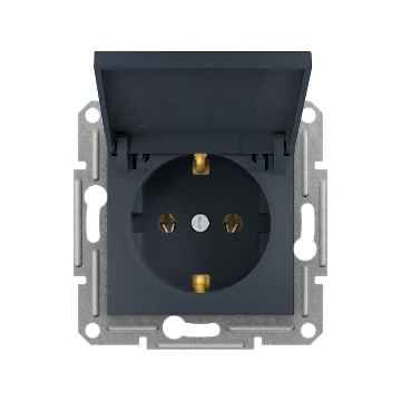 SCHNEIDER ELECTRIC ASFORA 2P+F csatlakozóaljzat, csapfedeles, csavaros, antracit (EPH3100171)